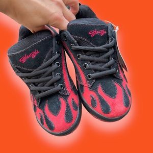 Y2K Vtg ShaSha Skate Shoes Flame Sneakers Rave Cyber Mall Goth